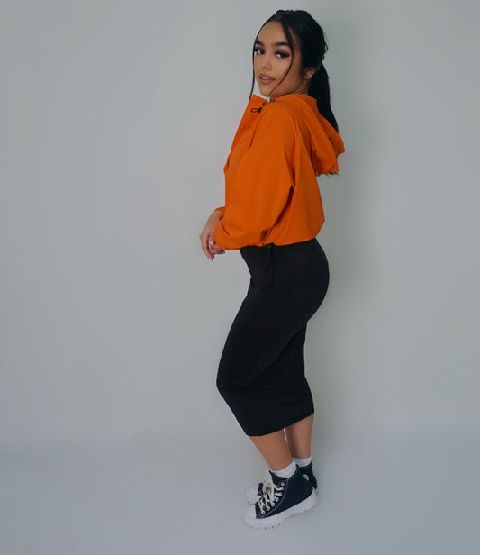 Orange - Waterproof Cropped Pullover