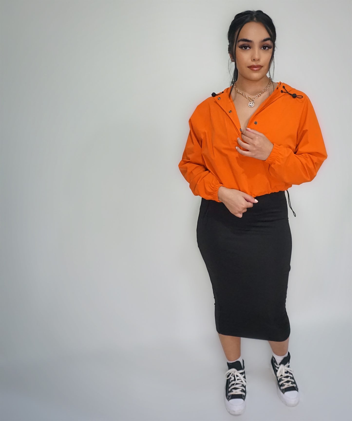 Orange - Waterproof Cropped Pullover