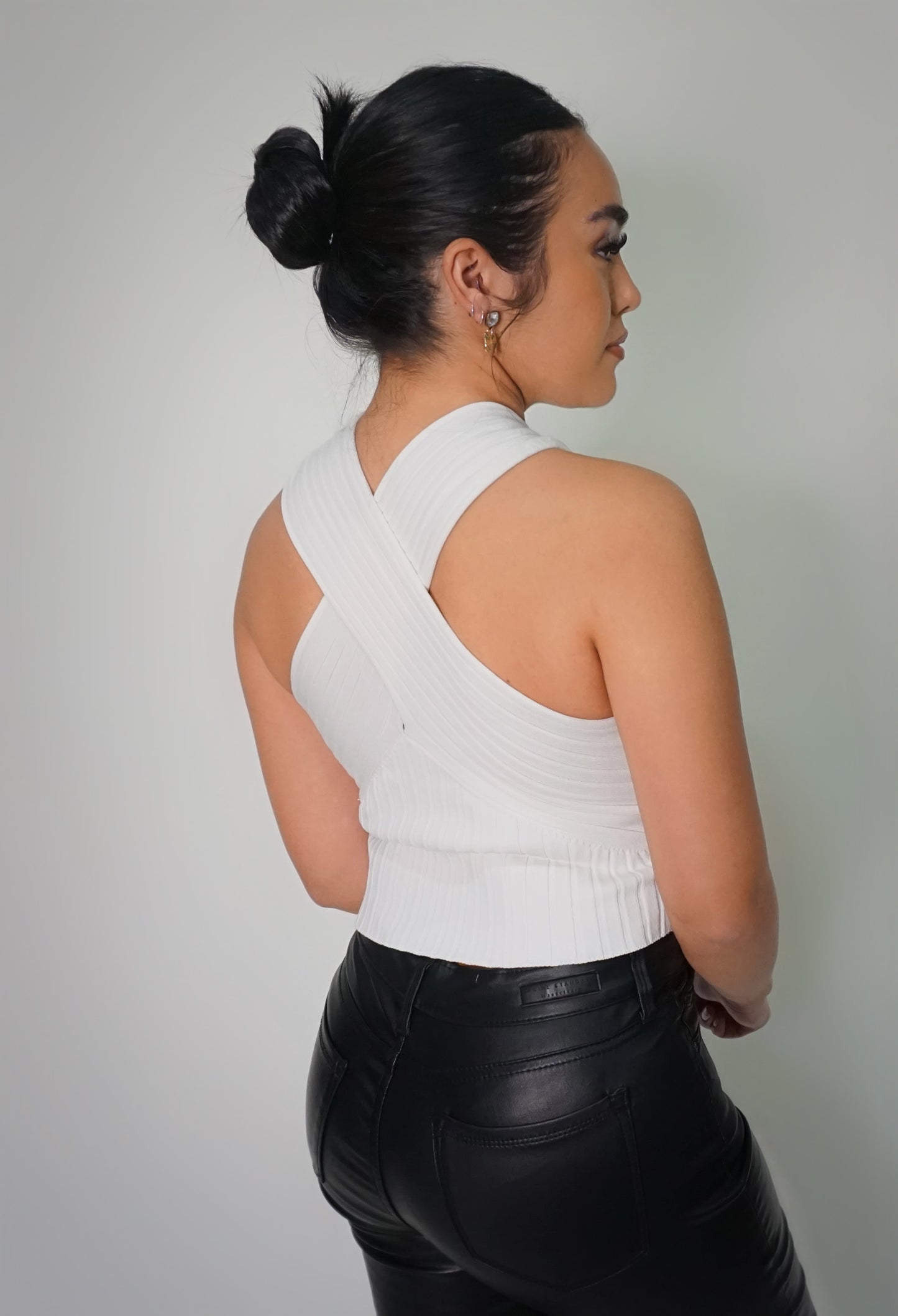 White - Halter Peekaboo Top